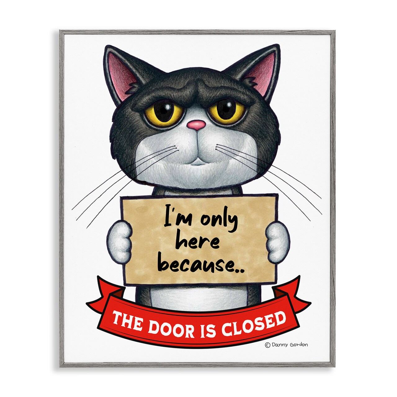 Stupell Industries Here Because Door Is Closed Framed Giclee, design by Danny Gordon Art